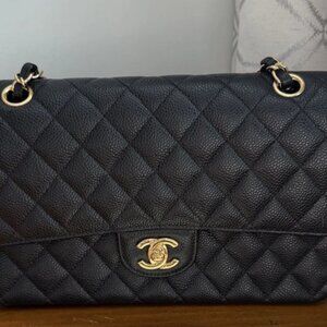 Chanel Classic Black Caviar Medium Double Flap Bag  Authentic Pre-Owned
